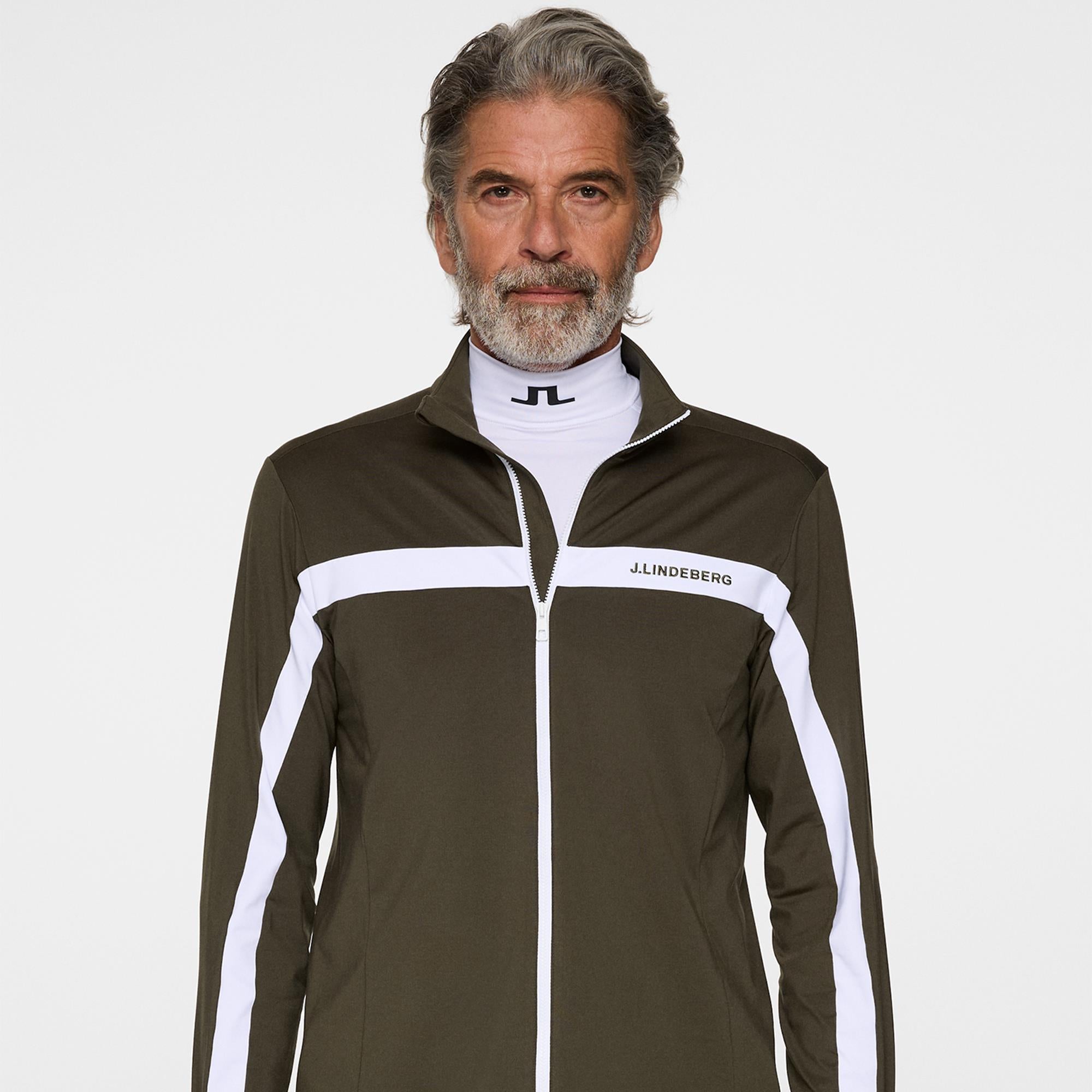 J Lindeberg Jarvis Mens Golf Mid Layer Forest Green